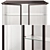 Sleek Brass & Ribbed Glass Cabinet 3D model small image 2