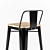 Sleek Libra Tolix Bar Stool 3D model small image 3