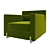 India Mahdavi Oliver: Luxe Lounge Chair 3D model small image 2