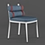 Colorful Aluminum Roll Dining Chair 3D model small image 1
