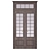 Elegant Walnut Veneer Entrance Door 3D model small image 1