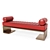 Kimani Red Leather Bench: Sleek Elegance 3D model small image 1