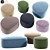 Rock-Inspired Pouf Seating 3D model small image 1