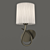 Lua 3701 OM Wall Lamp: Elegant Organza Shade, Energy-Saving, White/Matte Chrome 3D model small image 1