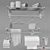 Antique Bronze Bathroom Set 3D model small image 3