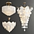 Elegant Glass Chandelier Trio 3D model small image 1