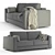 Greenwich Velvet Gray Sofa 3D model small image 1