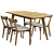 Rockaway Solid Wood Dining Set 3D model small image 2