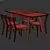 Rockaway Solid Wood Dining Set 3D model small image 3