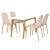 Elegant Eddie 5-Piece Dining Set 3D model small image 1