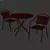 Gwyn 3-Piece Dining Set - Elegant and Compact 3D model small image 3