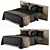 Elegant Ebony Wood Bed Set 3D model small image 2