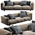 Sleek Alivar Daytona Sofa 3D model small image 2