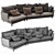 Luxury Fabrili Angled Sofa 3D model small image 3