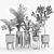Mid-Century Arches Standing Planters 3D model small image 3