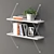 White Two Level Shelving System 3D model small image 1