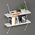 White Two Level Shelving System 3D model small image 2