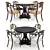 Elegant Dining Chairs & Round Table 3D model small image 1