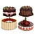 Sweet Delights: Strawberry Cake Collection 3D model small image 1