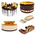 Delicious Orange Cake Collection 3D model small image 2