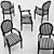 French Style Dining Chair 3D model small image 3