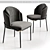 Minotti Fil Noir Chairs: Sleek and Versatile Seating 3D model small image 2