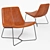 Sleek Leather Lounge Chair 3D model small image 1