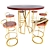 Modern Bar Set: Stool & Table 3D model small image 1