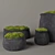 RH Crosshatch Concrete Vases 3D model small image 2