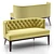 Contemporary Grayson Tufted Settee 3D model small image 2