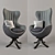 Sleek Linford Swivel Chair 3D model small image 1