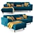 Sleek Blue Left Sectional Sofa 3D model small image 1