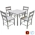 Modern Mercer Counter Height Dining Set 3D model small image 2