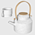 Elegant Bon Ceramics Teapot 3D model small image 1