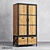 Vintage Pine Wardrobe with Metal Frame 3D model small image 1