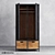 Rustic Pine Wood Wardrobe with Metal Accents 3D model small image 3
