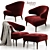 Modern Italian Armchair: Minotti Aston 3D model small image 1