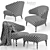 Modern Italian Armchair: Minotti Aston 3D model small image 3