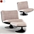 Elegant Contemporary Armchair Set 3D model small image 1