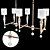 Sleek 6-Light Polished Nickel Chandelier 3D model small image 1