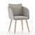 Elegant Wood Leg Armchair 3D model small image 1