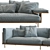 Elegant Belle Reeve Sofa: Brass & Walnut 3D model small image 2