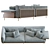 Elegant Belle Reeve Sofa: Brass & Walnut 3D model small image 3