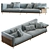 Elegant Belle Reeve Sofa: Brass & Walnut 3D model small image 4