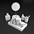 Elegant Dressing Table Decor Set 3D model small image 2