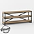 Rustic Wood Metal Console 3D model small image 1