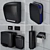 Modern Black Bathroom Accessories Set 3D model small image 2