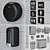 Modern Black Bathroom Accessories Set 3D model small image 3