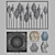 Decorative Panel & Vases Set 3D model small image 1