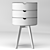 Sleek Stone Bedside Table 3D model small image 3